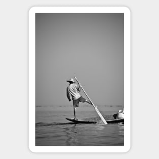 Fisherman in Inle Lake, Myanmar Magnet